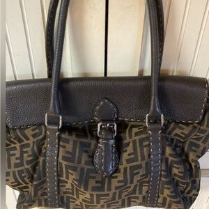 Fendi Brown and Black Shoulder Bag